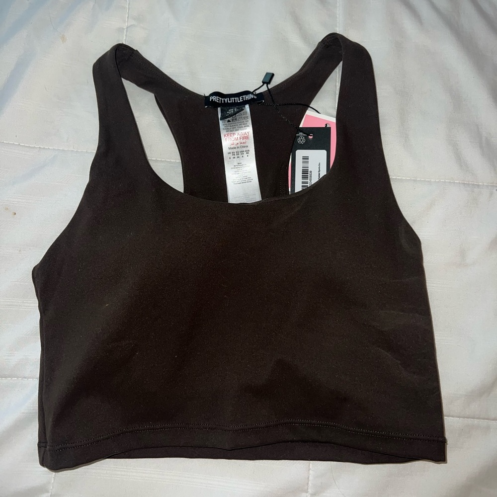 Pretty Little Thing Espresso Sculpt Double Layer Padded Sports Bra